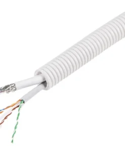 Q-LINK Flexibele Voorbedrade Buis Met UTP CAT6 + Coax Kabel 19 Mm 3/4" Grijs 25 M