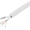 Q-LINK Flexibele Voorbedrade Buis Met UTP CAT6 + Coax Kabel 19 Mm 3/4" Grijs 50 M