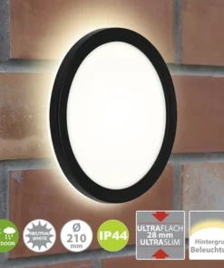 BRILONER LED Buitenlamp Frankfurt Met Backlight Ø 21 Cm Zwart -Binnenverlichting Verkoopwinkel DV 8 10533503 04 4c DE 20220203095733