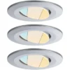 PAULMANN LED Inbouwspot Set Calla Ø 90 Mm Instelbaar Wit Chroom Mat, 3 Stuks