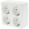 Opbouw Wandcontactdoos Vierkant Met Randaarde 4-voudig Polarwit