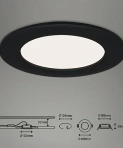 BRILONER LED Inbouwspot 7115 Ø 120 Mm Zwart -Binnenverlichting Verkoopwinkel DV 8 10537450 03 4c NL 20220211111752