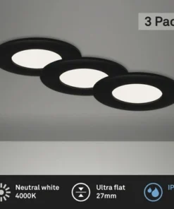 BRILONER LED Inbouwspot Set 7113 Ø 85 Mm Zwart, 3 Stuks -Binnenverlichting Verkoopwinkel DV 8 10537451 03 4c NL 20220211111752