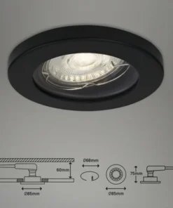 BRILONER LED Inbouwspot Set 7181 Ø 85 Mm Zwart, 3 Stuks -Binnenverlichting Verkoopwinkel DV 8 10537452 03 4c NL 20220211111752