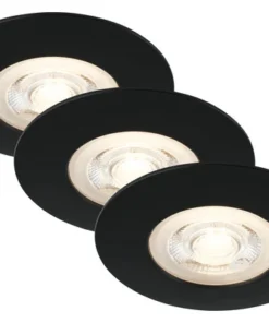 BRILONER LED Inbouwspot Set 7044 Ø 90 Mm Zwart, 3 Stuks