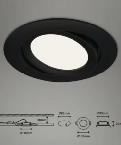 BRILONER LED Inbouwspot Set 7114 Ø 106 Mm Zwart, 3 Stuks -Binnenverlichting Verkoopwinkel DV 8 10537455 04 4c NL 20220211114657