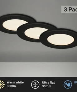 BRILONER LED Inbouwspot Set 7053 Ø 115 Mm Zwart, 3 Stuks -Binnenverlichting Verkoopwinkel DV 8 10537456 04 4c NL 20220211114657