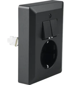 Q-LINK Inbouw Combinatie Wandcontactdoos (wcd) RA 1-voudig + Serieschakelaar Zwart