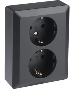 Q-LINK Inbouw Wandcontactdoos 2-voudig RA Zwart