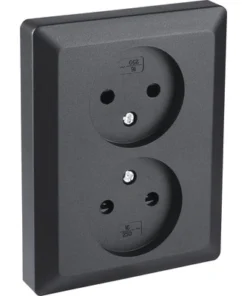 Q-LINK Inbouw Wandcontactdoos 2-voudig Zwart