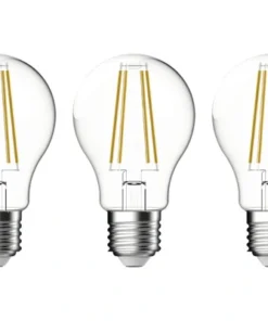 LED Lamp E27/8W A60 Warmwit Helder, 3 Stuks