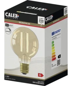 CALEX LED Filament Lamp E27/3,5W G80 Warmwit Goud