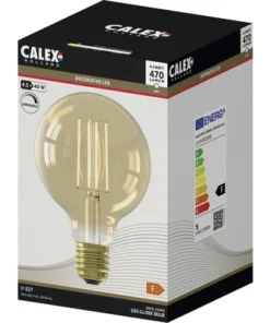 CALEX LED Filament Lamp E27/4,5W G95 Warmwit Goud