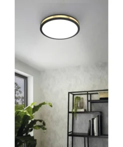 EGLO LED Plafonniere Pescaito Ø 28 Cm Warmwit Zwart-goud