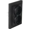 Q-LINK F-Line Inbouw Wandcontactdoos 2-voudig RA Zwart