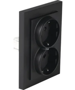 Q-LINK F-Line Inbouw Wandcontactdoos 2-voudig RA Zwart