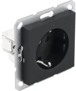 Binnenverlichting Verkoopwinkel 16 Q-LINK F-Line Inbouw Wandcontactdoos 1-voudig RA Zwart