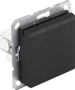 Q-LINK F-Line Inbouw Wandcontactdoos Met Klep 1-voudig RA Zwart