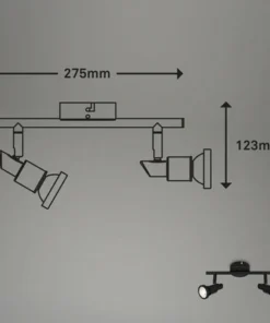 BRILONER LED Opbouwspot Flamo 2-lichts Zwart -Binnenverlichting Verkoopwinkel DV 8 10591678 03 4c NL 20220819144653