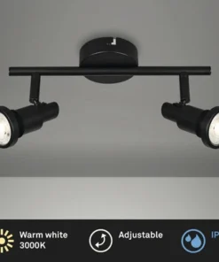 BRILONER LED Opbouwspot Flamo 2-lichts Zwart -Binnenverlichting Verkoopwinkel DV 8 10591678 04 4c NL 20220819144653