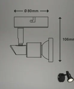 BRILONER LED Opbouwspot Flamo 1-lichts Zwart -Binnenverlichting Verkoopwinkel DV 8 10591679 03 4c DE 20220819144653