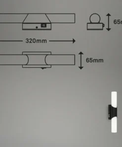 BRILONER LED Spiegellamp Klak Verticaal 32 Cm Zwart -Binnenverlichting Verkoopwinkel DV 8 10591680 03 4c NL 20220819144653