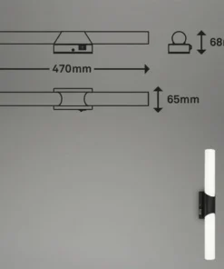 BRILONER LED Spiegellamp Klak Verticaal 47 Cm Zwart -Binnenverlichting Verkoopwinkel DV 8 10591721 04 4c NL 20220819144754