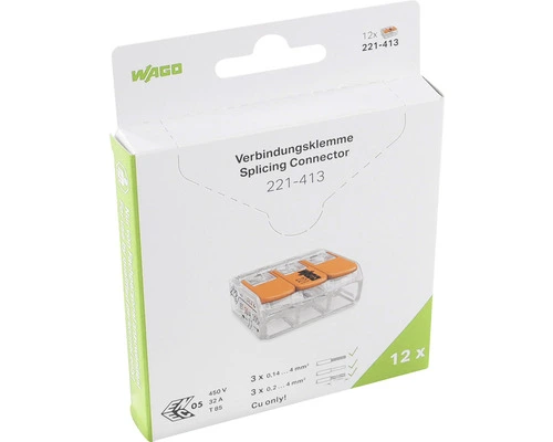 WAGO Verbindingsklem Compact 221-413, 12 Stuks 3 WAGO Verbindingsklem Compact 221-413, 12 Stuks - Afbeelding 3
