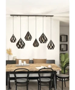 EGLO Hanglamp Carlton-1 6-lichts Zwart-koper