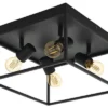 EGLO Plafondlamp Silentina 4-lichts Zwart