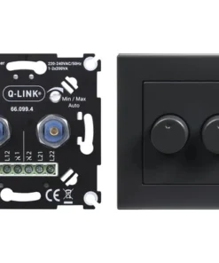 Q-LINK LED Duo Dimmer 2-200 W (RC) + Duo Dimmerknop Zwart