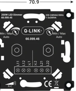 Q-LINK LED Duo Dimmer 2-200 W (RC) + Duo Dimmerknop Zwart -Binnenverlichting Verkoopwinkel DV 8 10595072 05 4c NL 20220906154655