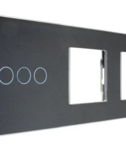 ONE TWO TOUCH Bedieningspaneel Combinatie 2x Afdekraam/1x Touch Triple Glas Zwart