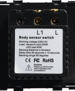 ONE TWO TOUCH Inbouwelement Bewegingssensor Zwart