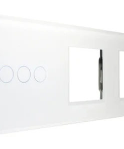 ONE TWO TOUCH Bedieningspaneel Combinatie 2x Afdekraam/1x Touch Triple Glas Wit