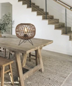 CHERICONI Tafellamp Diagonaal Ø 25 Cm Rotan