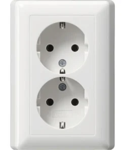 GIRA Standaard 55 Inbouw Basiselement Wandcontactdoos (wcd) RA 2-voudig Zuiverwit Glans