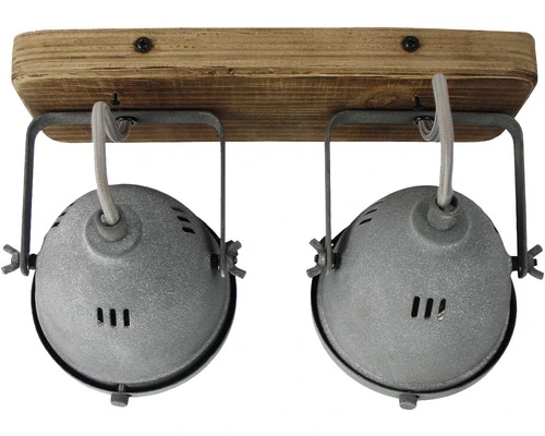 CHERICONI Plafondspot Bella 2-lichts Hout-betonlook 4 CHERICONI Plafondspot Bella 2-lichts Hout-betonlook - Afbeelding 4