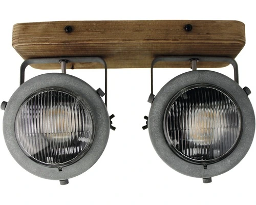 CHERICONI Plafondspot Bella 2-lichts Hout-betonlook 3 CHERICONI Plafondspot Bella 2-lichts Hout-betonlook - Afbeelding 3