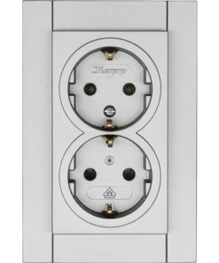 KOPP Athenis 55 Inbouw Wandcontactdoos 2-voudig Staal