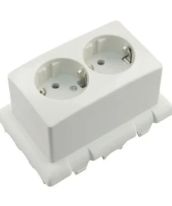 ATTEMA Montagedeksel 2190 + Dubbele Wandcontactdoos Met Randaarde Voor Universele Lasdoos 2185