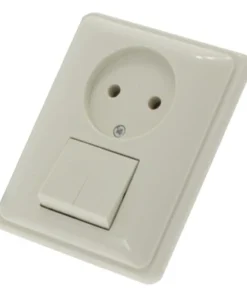 PEHA Standard Inbouw Basiselement Combinatie Wandcontactdoos (wcd) 1-voudig + Serieschakelaar Zuiverwit