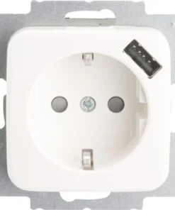 Busch-Jaeger BUSCH JAEGER Reflex Inbouw Contactdoos Met USB Polar Wit