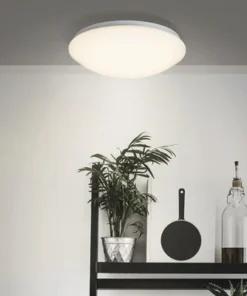 BRILLIANT LED Plafonniere Fakir Met Bewegingssensor Ø 33 Cm Wit