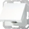 JUNG A500 Inbouw Basiselement Wandcontactdoos (wcd) RA Met Klep 1-voudig Alpine Wit A 1520 KL WW