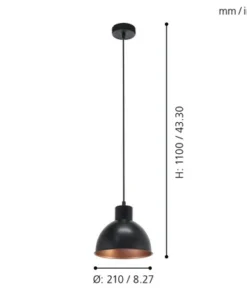 EGLO Hanglamp Truro 1 Ø 21 Cm Zwart/koper -Binnenverlichting Verkoopwinkel DV 8 5655034 09 4c DE 20210211051751