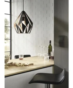 EGLO Hanglamp Carlton-1 Ø 31 Cm Zwart-koper