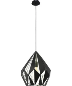EGLO Hanglamp Carlton-1 Ø 31 Cm Zwart-zilver