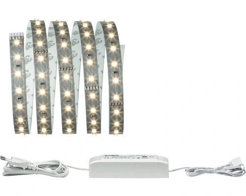 PAULMANN MaxLED 500 LED-strip Basisset Warmwit 150 Cm Zilver Ongecoat 1 PAULMANN MaxLED 500 LED-strip Basisset Warmwit 150 Cm Zilver Ongecoat