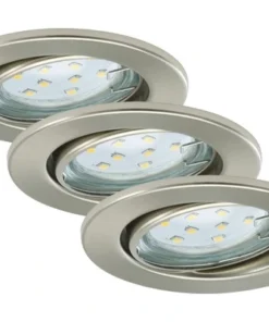 BRILONER LED Inbouwspot Set 7225 Ø 86 Mm Nikkel Mat, 3 Stuks
